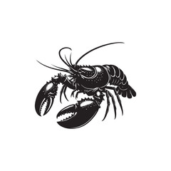Lobster silhouette vector design art illustration.