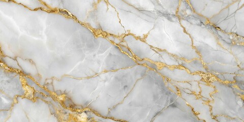 Naklejka premium White marble with golden veins and subtle grays for luxurious aesthetic close-up