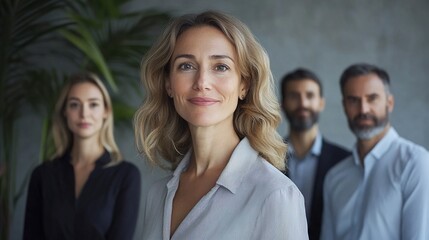 Obraz premium Professional Team Portrait in Modern Office Setting