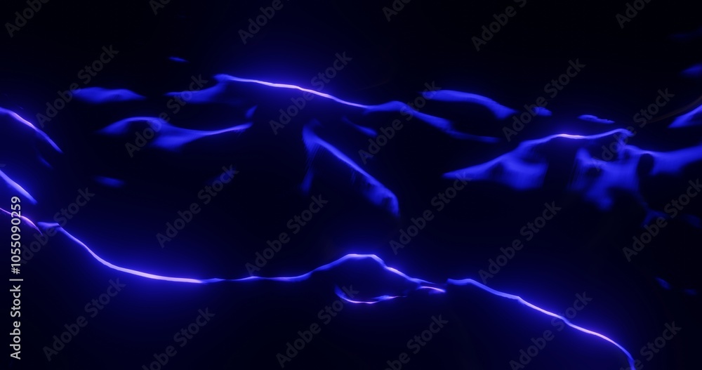 Poster abstract texture background curve pattern glowing blue neon 3d render