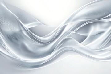 Fototapeta premium Abstract silver waves on white background.