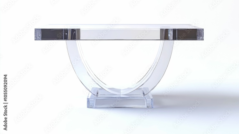 Poster elegant modern side table with a sleek acrylic top and a minimalist geometric base creating a futuri