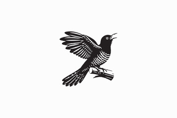 A vector silhouette image  made by adobe illustrator of A Cuckoo-02.eps