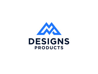 Mountain Logo Letter M Flat Vector Logo Design