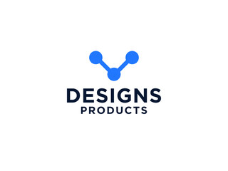 Abstract Geometric Line Initial Letter V Logo.