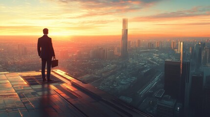 The Businessman at Sunset