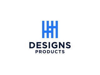 Abstract Initial Letter H Logo. Blue Rounded Line Infinity Style isolated on White Background. Usable for Business and Technology Logos.