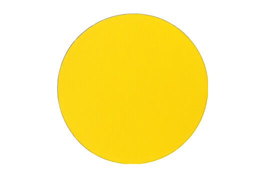 Yellow circle shape on white background. Simple geometric form isolated for design and print