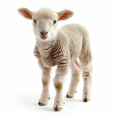 Fototapeta premium sheep in front of white