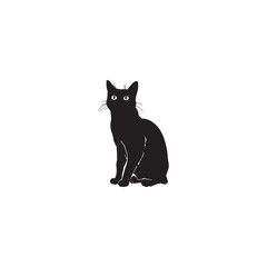 High-Quality Black Cat Silhouette Vector Illustration for Branding