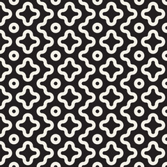 Vector seamless pattern. Repeating geometric elements. Stylish monochrome background design.