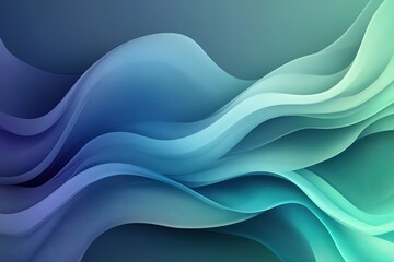 Obraz premium Abstract wavy background with blue and green gradients.