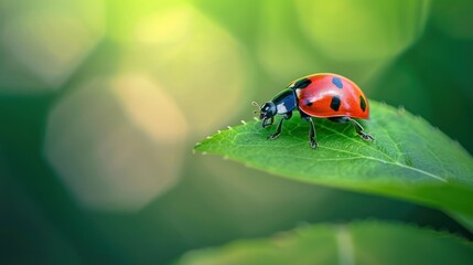 Fototapeta premium Ladybug on a Leaf