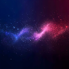 Abstract blue and pink swirling galaxy with stars.