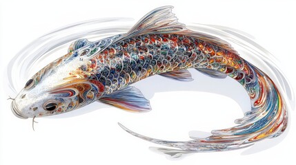 Colorful Koi Fish in Water.