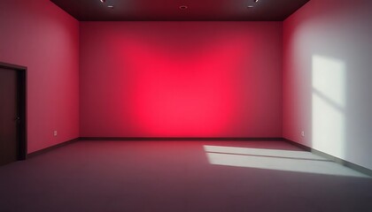 empty room with red wall