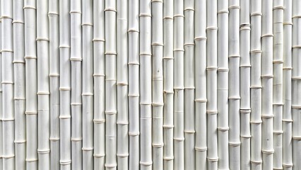 Fototapeta premium White painted bamboo wall texture background with shallow depth of field