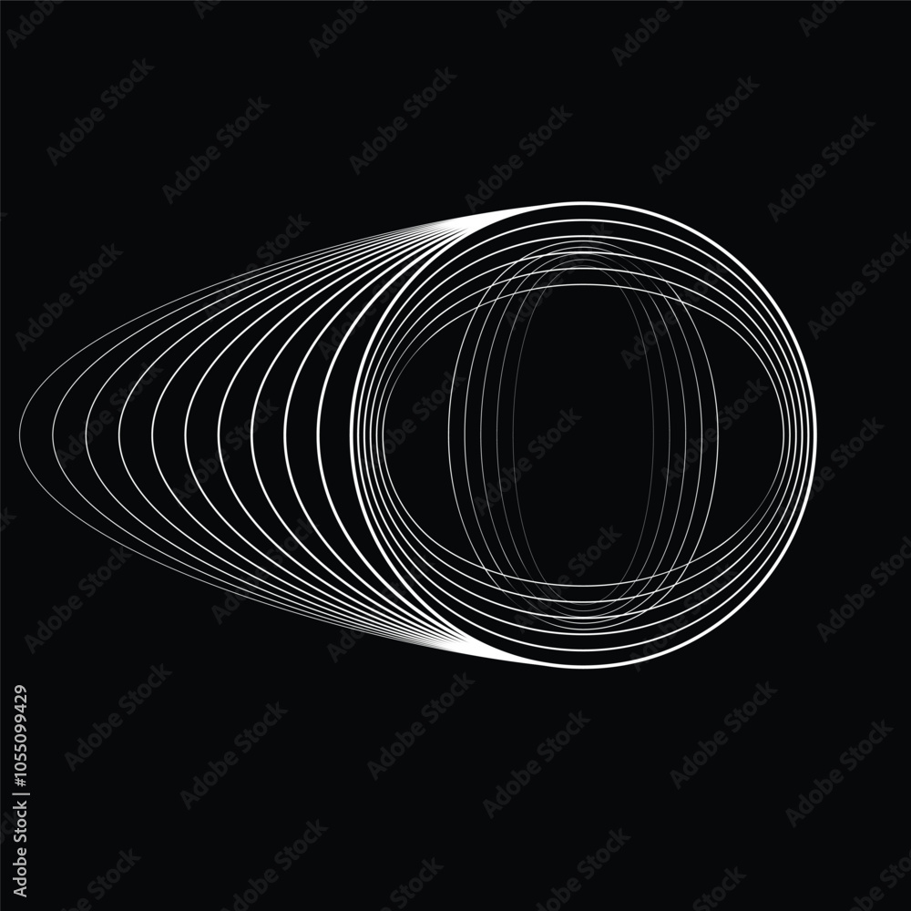 Poster Lines in Circle Form . Linear rounded shape Vector Illustration .Lots of circles form a ring. Wave Logo . Design element . Various circle lines forming round frame . Abstract Geometric line art .