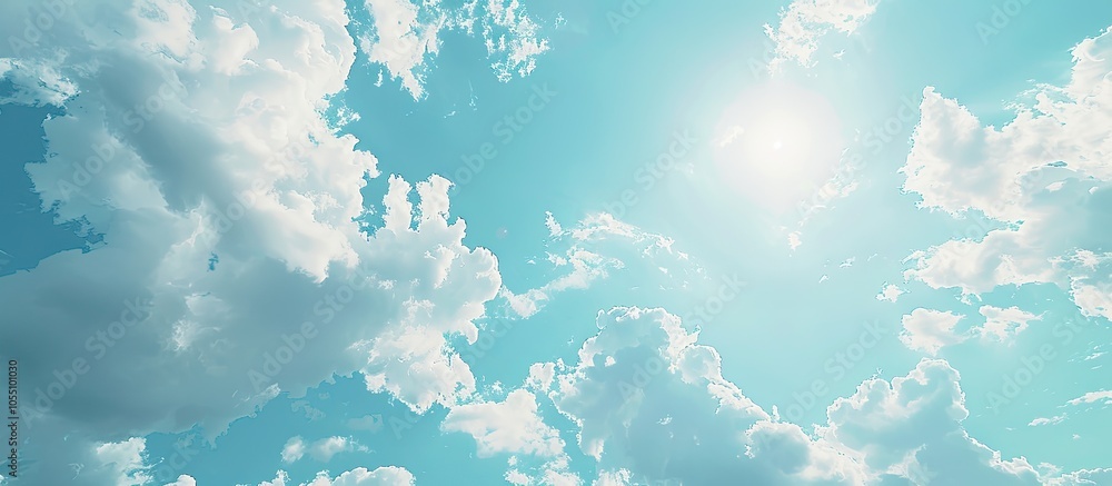 Poster pale blue sky texture material with sparse clouds perfect for a copy space image