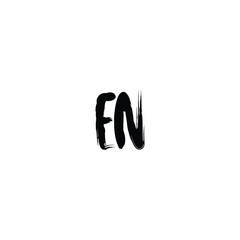 Obraz premium EN monogram logo design letter text name symbol monochrome logotype alphabet character simple logo