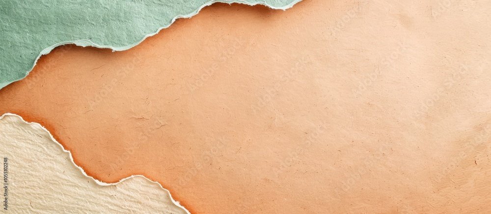 Poster vintage abstract peach fuzz cardboard background with white and green border perfect for presentatio