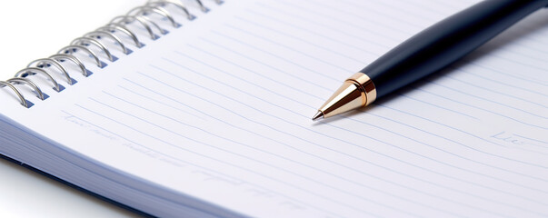 Naklejka premium Writing in a spiral notebook with a black pen on a clean page during a quiet afternoon session