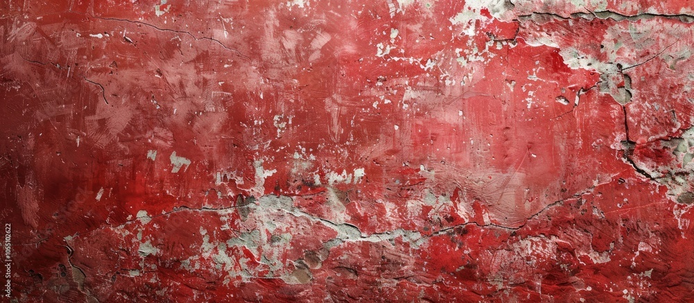Aufkleber gritty red textured backdrop resembling a weathered concrete wall with a rough surface and ample cop