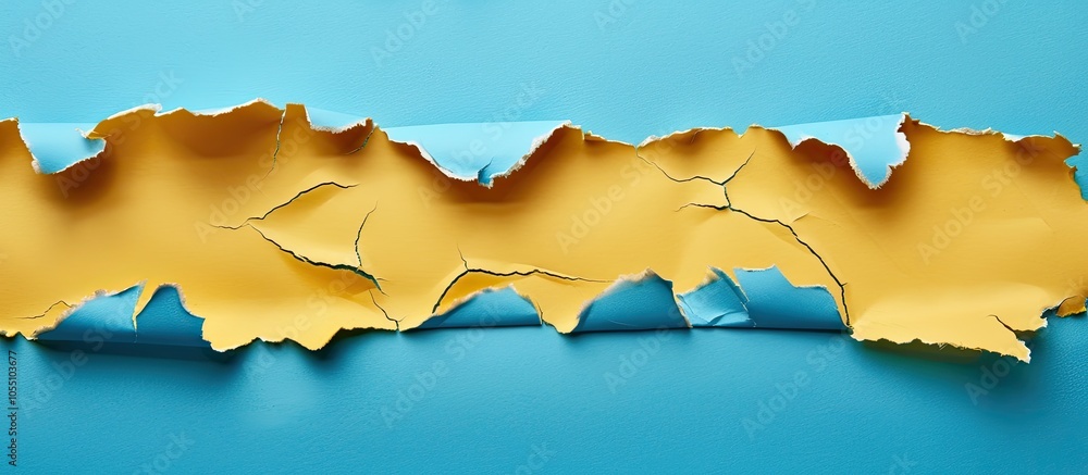 Aufkleber message on torn yellow paper against blue background symbolizing a special order with copy space ima