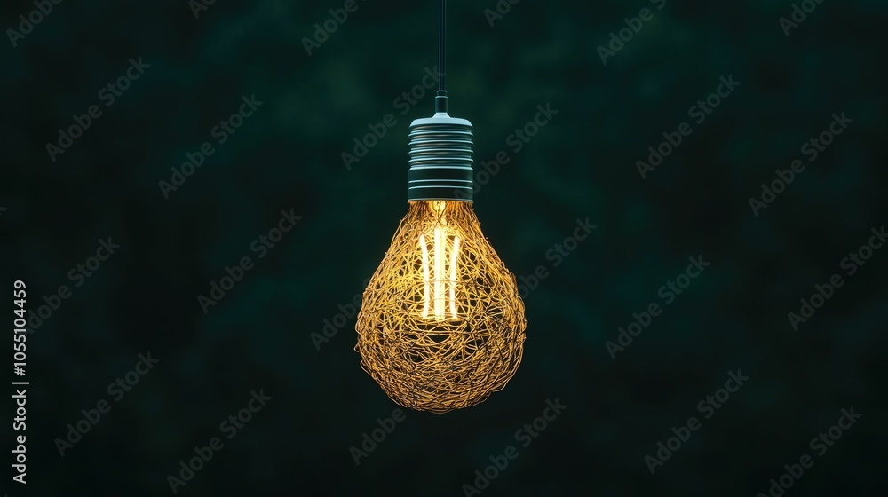 Aufkleber glowing tree branch lightbulb representing the harmony of nature and innovation a conceptual image d