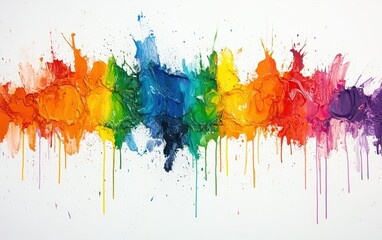 Fototapeta premium explosion of pride rainbow paint isolate on white background 