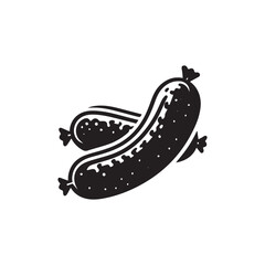 Sausage silhouette vector art illustration