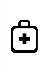 Obraz premium Clean glyph icon for a first aid kit, symbolizing medical preparedness.