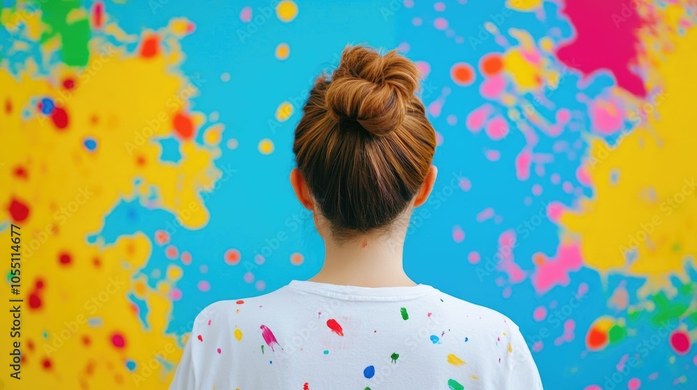 Aufkleber vibrant and expressive splash of creativity with colorful paint splatters representing the depth of 