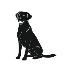Modern Black Dog Silhouette of a Dog Sitting Elegant Pet Lovers for Branding