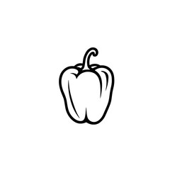 Hand-Drawn Pepper Illustration, Monochrome, Vegetable Art