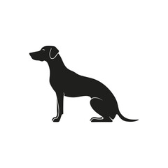 Modern Black Dog Silhouette of a Dog Sitting Elegant Pet Lovers for Branding