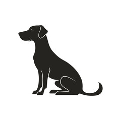 Modern Black Dog Silhouette of a Dog Sitting Elegant Pet Lovers for Branding