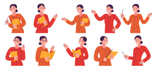 Teacher Character Illustration Set