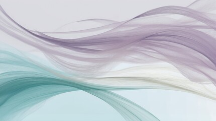 Fototapeta premium Whimsical Flow of Pastel Purple and Teal Waves with Soft, Ethereal Lines Abstract Background