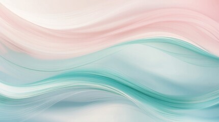 Fototapeta premium Tranquil Pastel Waves in Pink and Teal with Flowing Gradient Lines for a Soft and Serene Background