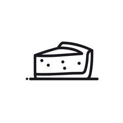 Fototapeta premium Cake Slice Icon, Black and White, Dessert Illustration