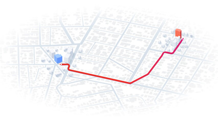 We have moved new office icon location. Address move change location announcement business home map. New pin location. Isometric vector illustration