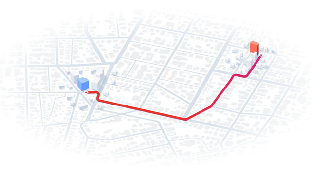 We have moved new office icon location. Address move change location announcement business home map. New pin location. Isometric vector illustration