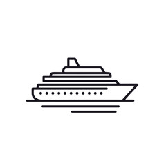 Obraz premium Minimalist Ocean Liner Vector Black Line Expedition