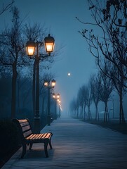 lonely bench in the park