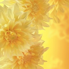 Yellow Dahlias on a Golden Background