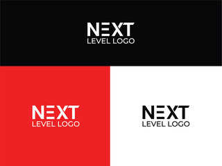 Next Level wordmark logo for company brands or tech fields