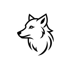 Obraz premium Wolf Head Vector Art in Black and White