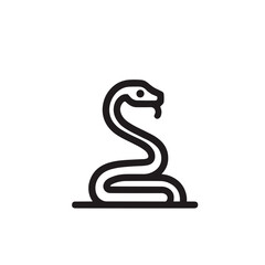 Fototapeta premium Cobra Snake Coiled Illustration, Black and White, Reptile