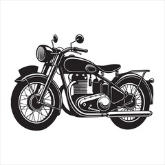 Fototapeta premium Classic Motorcycle Silhouettes Design - Motor cycle Vector illustration in black and white 